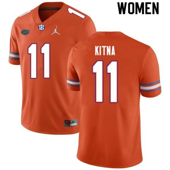 Women's Florida Gators #11 Jalen Kitna NCAA Nike Orange Authentic Stitched College Football Jersey VFT0362WW